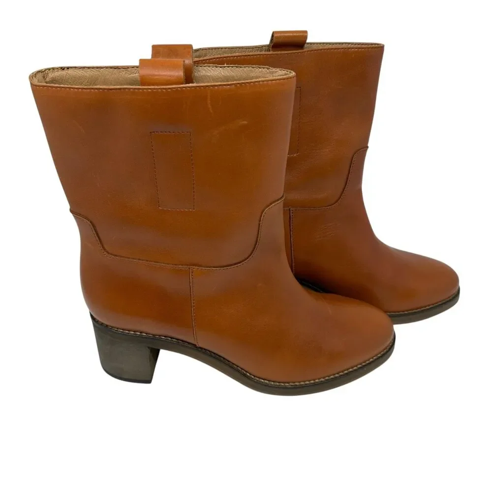 Free People Cairo Tan Platform Leather Booties Size 42 US‎ Size 11 NWOB